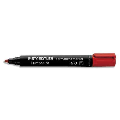 STAEDTLER Marqueur permanent pointe ogive corps plastique encre Rouge à base d'alcool ne sèche pas 352