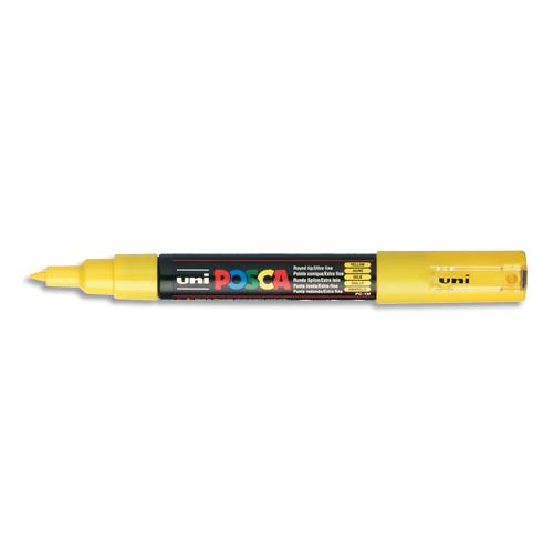 POSCA Marqueur peinture à eau, encre à pigmentation Jaune, pointe extra fine PC1MC J