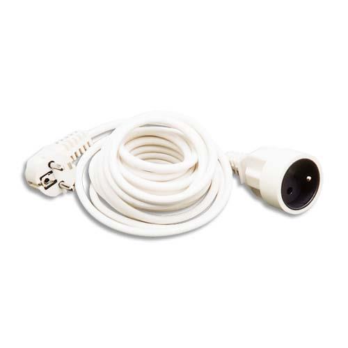 WONDAY Rallonge électrique lisse 5m Blanc GAE300162 (dont eco-taxe de 0,15 €)
