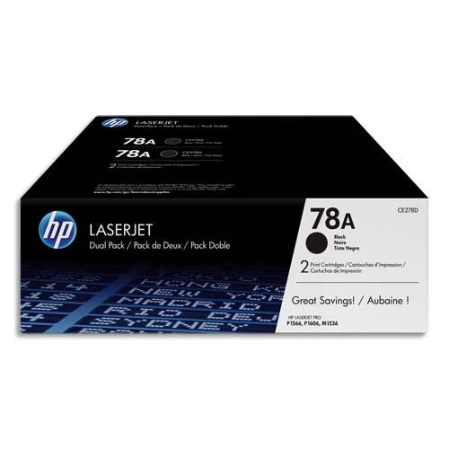 HP Pack de 2 cartouches Laser Noir CE278AD (dont eco-taxe de 0,20 €)