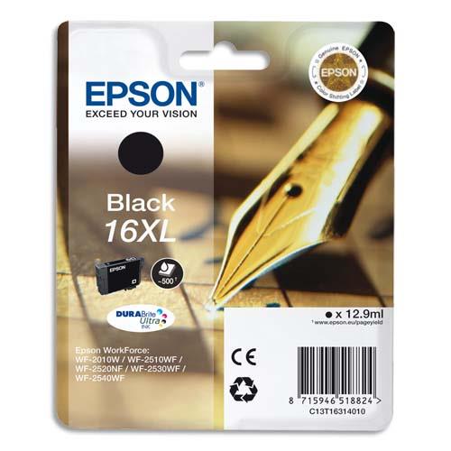EPSON Cartouche Jet d'Encre DURABrite Ultra Noir XL ''Stylo à plume'' 16 (T1631) - C13T16314012 (dont eco-taxe de 0,01 €)