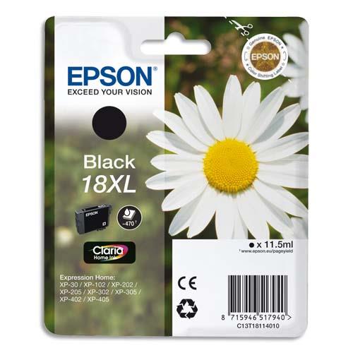 EPSON Cartouche Jet d'Encre Claria Home Noir XL ''Pâquerette'' 18 (T1811) - C13T18114012 (dont eco-taxe de 0,01 €)