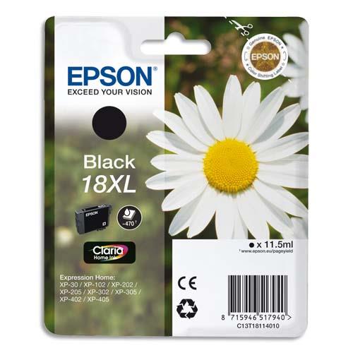 EPSON Cartouche Jet d'Encre Claria Home Noir XL ''Pâquerette'' 18 - C13T18114012 (dont eco-taxe de 0,01 €)