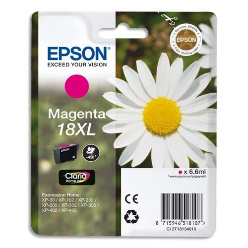 EPSON Cartouche Jet d'Encre Claria Home Magenta XL ''Pâquerette'' 18 - C13T18134012 (dont eco-taxe de 0,01 €)