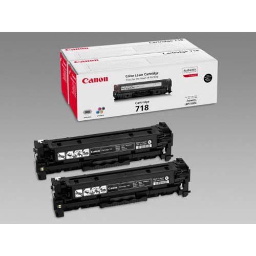 CANON Pack 2 cartouches toner Noir 718BK 2662B005 (dont eco-taxe de 0,20 €)