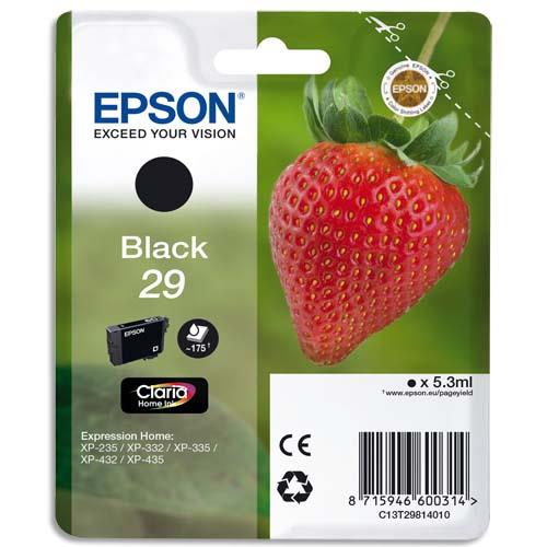 EPSON Cartouche Jet d'Encre Claria Home Noir ''Fraise'' 29 (T2981) - C13T29814012 (dont eco-taxe de 0,01 €)