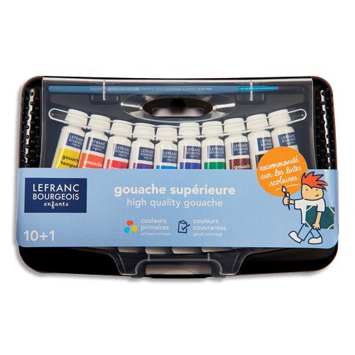 LEFRANC BOURGEOIS Collège box en plastique de 10 tubes de gouache 10ml. Coloris assortis