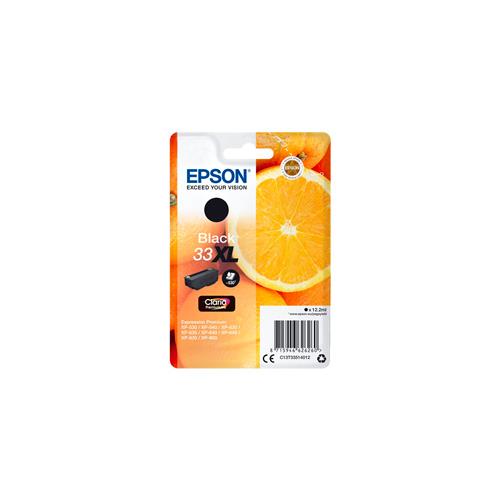 EPSON Cartouche Jet d'Encre Claria Premium Noir (XL) ''Oranges'' 33 - C13T33514012 (dont eco-taxe de 0,01 €)