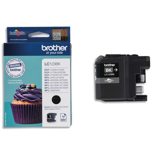 BROTHER Cartouche Jet d'encre Noire LC123BK (dont eco-taxe de 0,01 €)