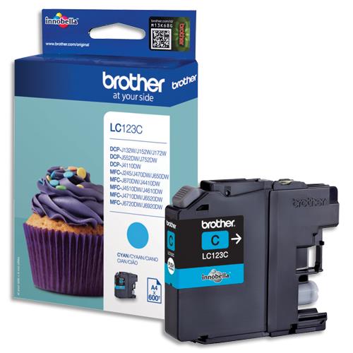 BROTHER Cartouche Jet d'encre Cyan LC123C (dont eco-taxe de 0,01 €)