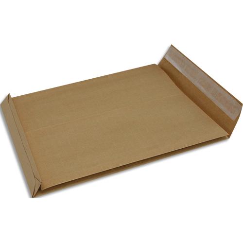 OXFORD Paquet de 50 pochettes kraft armé blond auto-adhésives 120g format 24 260x330 à soufflets de 30 mm