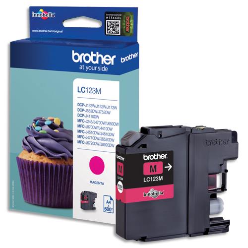 BROTHER Cartouche Jet d'encre Magenta LC123M (dont eco-taxe de 0,01 €)