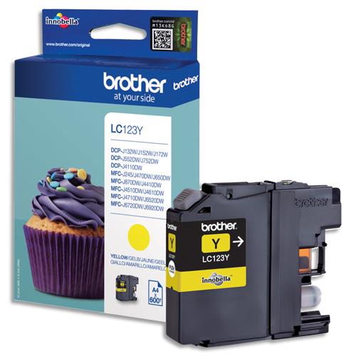 BROTHER Cartouche Jet d'encre Jaune LC123Y (dont eco-taxe de 0,01 €)