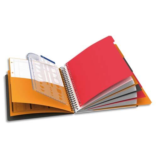 OXFORD Cahier MANAGERBOOK spirales 160 pages perforées 80g spécifique 21x31,8cm Couverture polypro