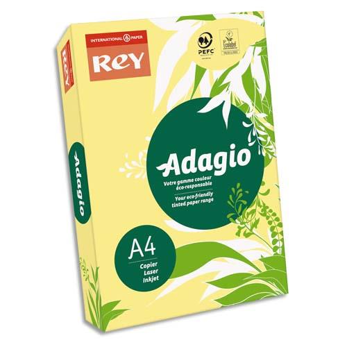 INAPA Ramette 500 feuilles papier couleur pastel ADAGIO canari pastel A4 80g