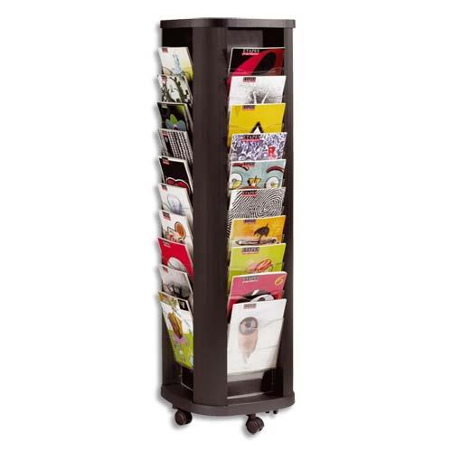 PAPERFLOW Presentoir de documents caroussel 40 cases Noir (dont eco-taxe mobilier de 3,20 €)
