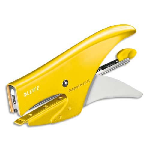 LEITZ Pince agrafeuse WOW, agrafes n°10, capacité 15 feuilles, jaune