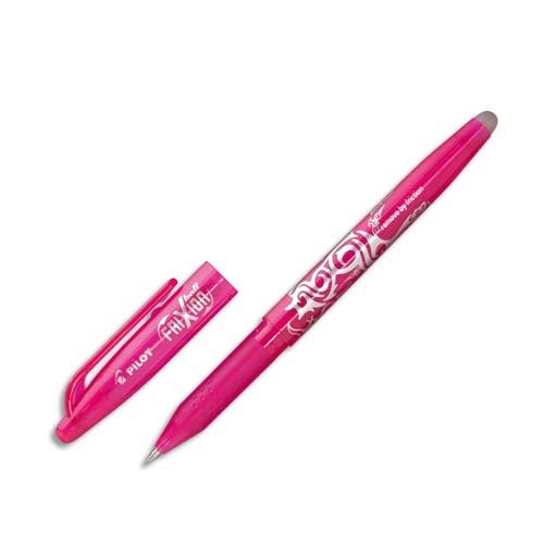 PILOT Stylo bille encre gel qui s'efface à l'aide de la gomme en bout de stylo FriXion coloris Rose
