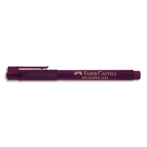 FABER CASTELL Feutre BROADPEN 1554 pointe large 0,8 mm, corps transparent, Magenta indélébile