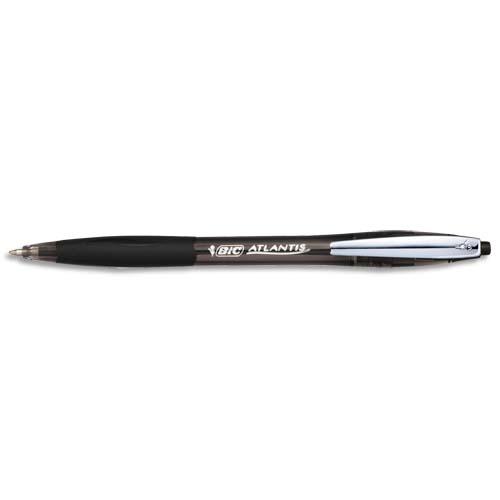 BIC Atlantis Soft Stylos-Bille Retractables Pointe Moyenne (1,0 mm) - Noir