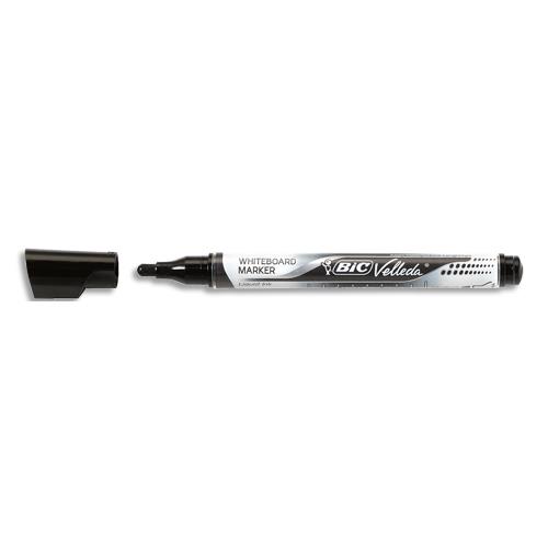 BIC Velleda Feutres pour Tableau Blanc Effaçables à Sec Pointe Conique Large - Noir