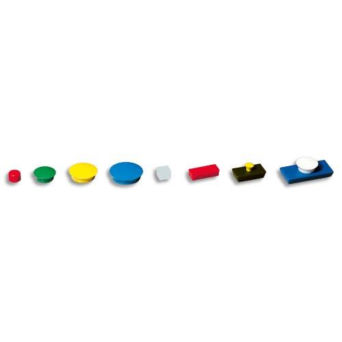 Boîte de 5 aimants 25 mm ronds Bleu