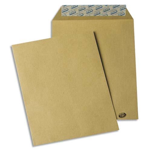 GPV Paquet de 50 pochettes kraft brun auto-adhésives 85g format C5 162 x 229 mm