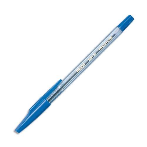 PILOT Stylo à bille rechargeable pointe moyenne encre Bleue corps plastique cristal avec capuchon BP-SM