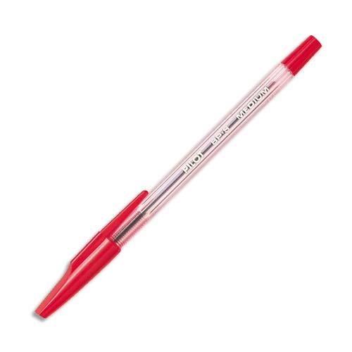 PILOT Stylo à bille rechargeable pointe moyenne encre Rouge corps plastique cristal avec capuchon BP-SM