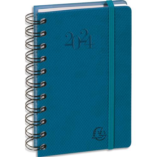 EXACOMPTA Agenda journalier poche SWAN, spiralé, 1J/P, 9x14,6cm, couvertures grains textile assorties