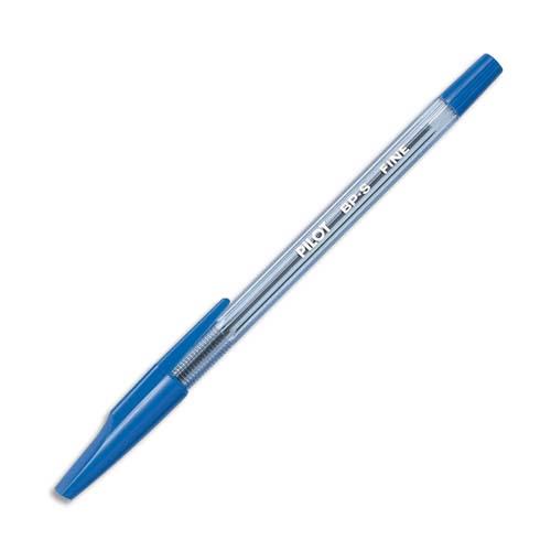 PILOT Stylo à bille rechargeable pointe fine encre Bleue corps plastique cristal avec capuchon BP-SF