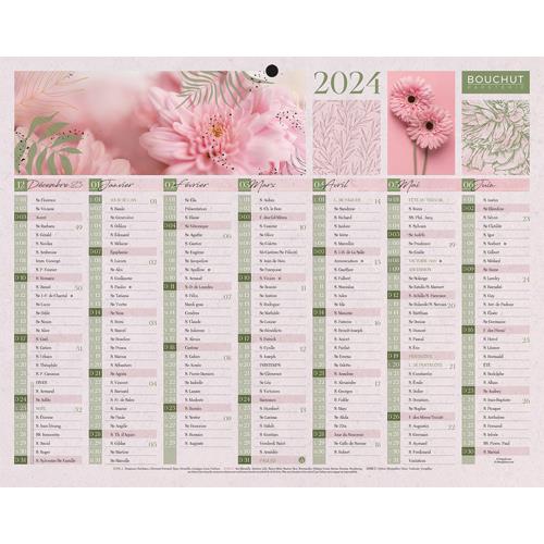 CBG Calendrier MINI FLEURS, 7 mois par face soit 14 mois, 21x26,5cm, 1 trou