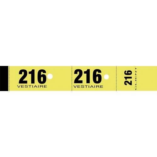 ELVE Bloc de 50 tickets vestiaire 3x20 cm Jaune