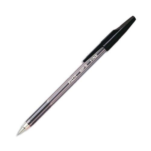 PILOT Stylo à bille rechargeable pointe fine encre Noire corps plastique cristal avec capuchon BP-SF