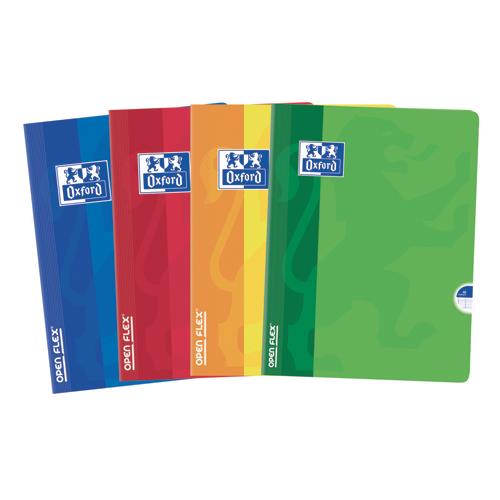 OXFORD Cahier piqûre OPEN FLEX 48 pages grand format 24 x 32 cm grands carreaux Seyès. Couverture polypro