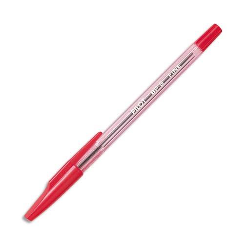 PILOT Stylo à bille rechargeable pointe fine encre Rouge corps plastique cristal avec capuchon BP-SF