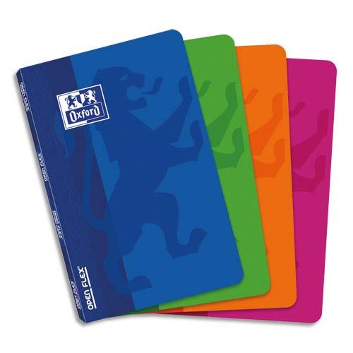 OXFORD Carnet OPEN FLEX piqûre 96 pages 11x17cm petits carreaux 5x5. Couverture polypro