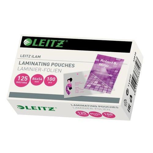 LEITZ Pochettes Leitz iLAM pour plastification à chaud, format CB 54 x 86 mm, 125 microns 33810