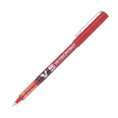 PILOT Stylo Roller pointe tubulaire 0,5 mm encre liquide Rouge HI-TECPOINT BX-V5