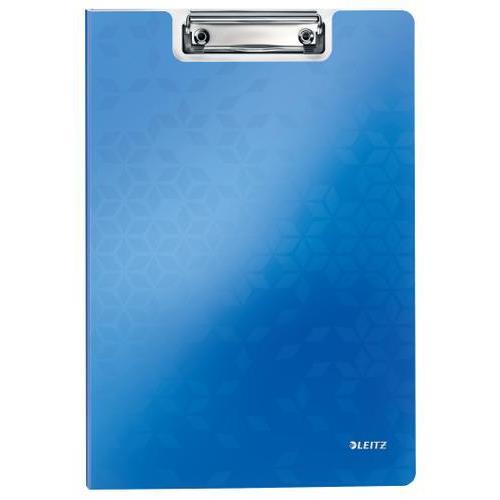 LEITZ Porte-blocs avec rabat WOW A4, capacité 75 feuilles. Dimensions : L22,8xH1,7xP32 cm. Coloris bleu