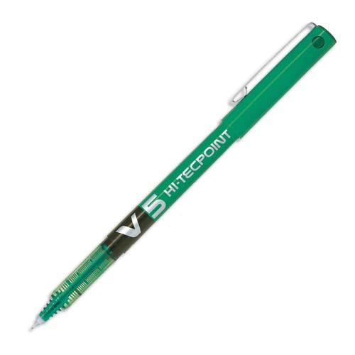 PILOT Stylo Roller pointe tubulaire 0,5 mm encre liquide Verte HI-TECPOINT BX-V5