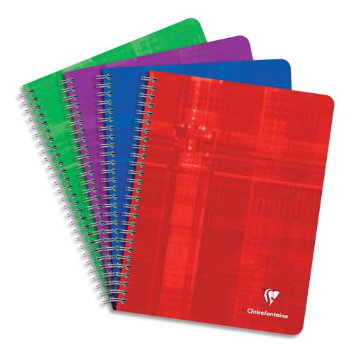 CLAIREFONTAINE Cahier reliure spirale 17x22 cm 224 pages petits carreaux 5x5 papier 90g