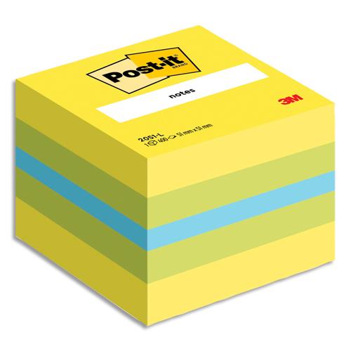 POST-IT Mini cube Rêves classique 5,1 x 5,1 cm - 400 feuilles – Jaune citron