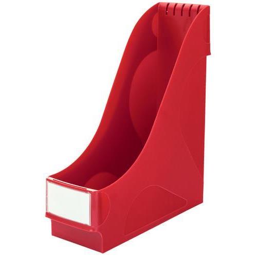 LEITZ Porte-revues PP avec large poignée. Dimensions (hxp) : 32 x 29 cm - Dos 9 cm. Coloris rouge