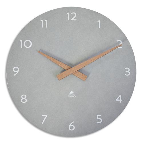 ALBA Horloge murale grise nature et tendance. Diamètre 30 cm. (dont eco-taxe de 0,06 €)