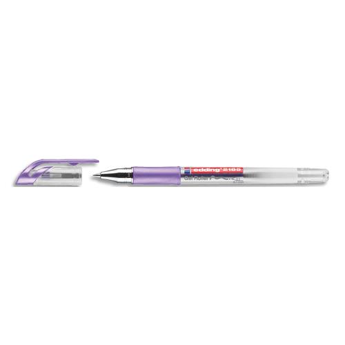 EDDING Roller encre gel E2185, pointe métal 0,7 mm. Coloris Violet métal