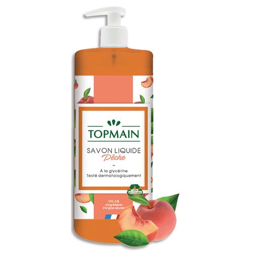 TOPMAIN Flacon à pompe 500 ml de Savon liquide doux à la glycérine parfum Pêche