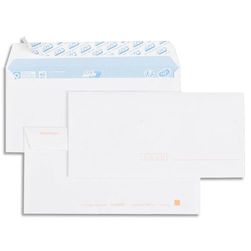 GPV Boîte de 500 enveloppes auto-adhésives 80 grammes format 110x220 mm