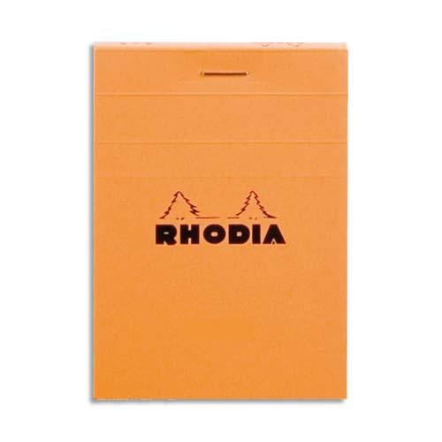 RHODIA Bloc de direction couverture Orange 80 feuilles (160 pages) format A7 réglure 5x5