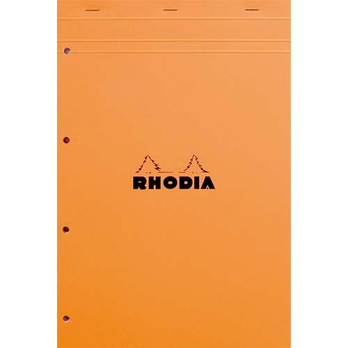 RHODIA Bloc de direction couverture Orange 80 feuilles détachables+perforées format A4+ réglure 5x5